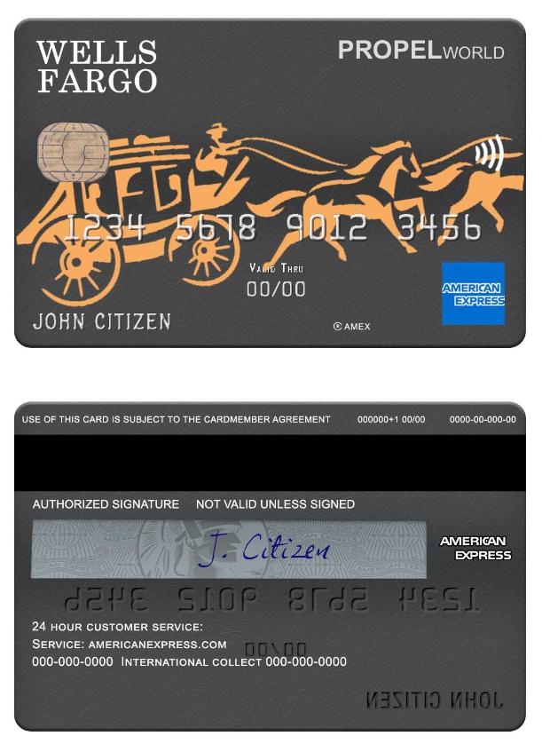 USA Wells Fargo bank Amex Card